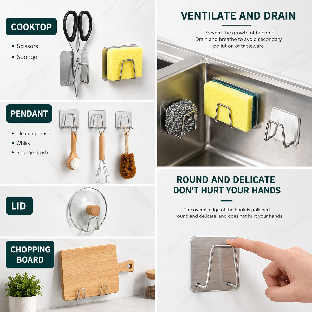 Sponge Holder Stainless Steel, Multi-Purpose Holder