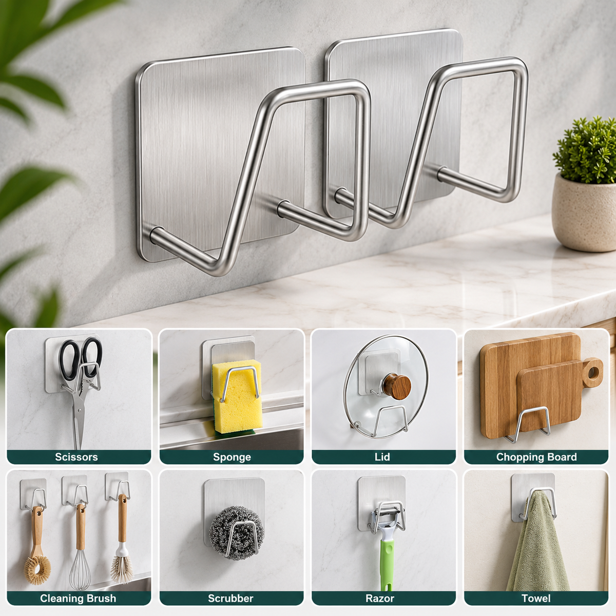 Sponge Holder Stainless Steel, Multi-Purpose Holder