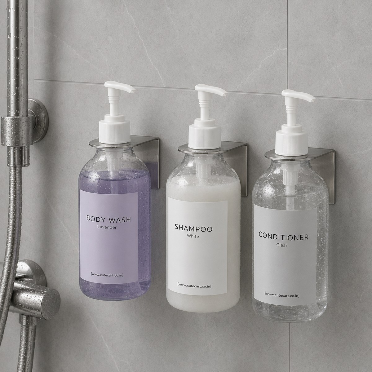 Wall Clamp For Refillable Shampoo, Boady Wash, Hand Wash Dispenser Bottle